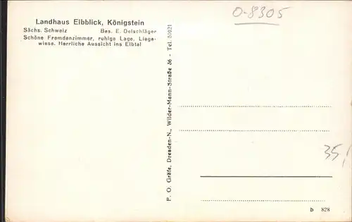 Koenigstein Saechsische Schweiz Koenigstein Saechsische Schweiz Landhaus Elbblick * / Koenigstein Saechsische Schweiz /Saechsische Schweiz-Osterzgebirge LKR
