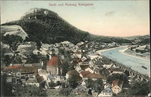 Koenigstein Saechsische Schweiz Festung Stadt x