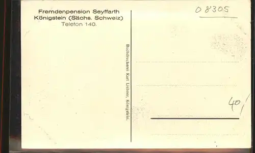 Koenigstein Saechsische Schweiz Pension Seyffarth Saechsische Schweiz *