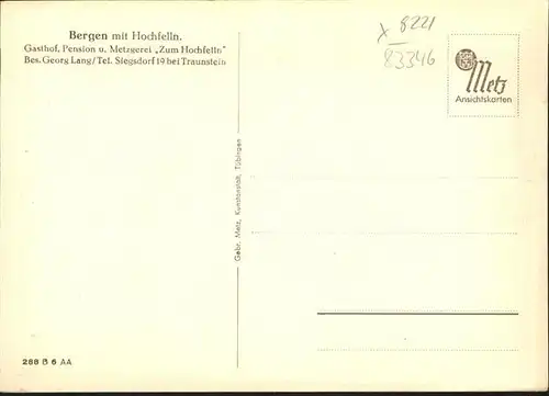 Bergen Chiemgau Bergen Chiemgau Gasthof Pension Metzgerei Zum Hochfelln * / Bergen /Traunstein LKR