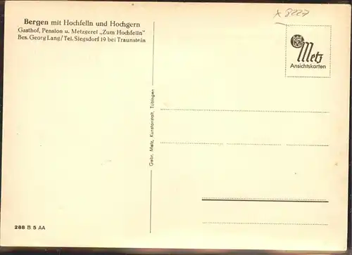 Bergen Chiemgau Bergen Chiemgau Hochfelln Hochgern * / Bergen /Traunstein LKR