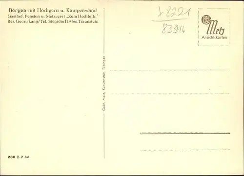 Bergen Chiemgau Bergen Chiemgau Hochgern Kampenwand * / Bergen /Traunstein LKR