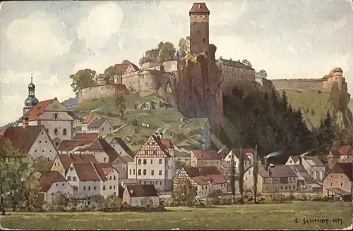 Neuhaus Pegnitz Burg Veldenstein Kuenstler C. Schmidt