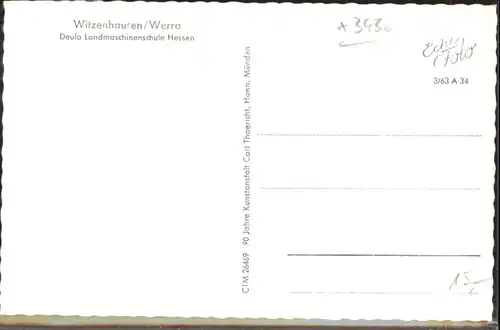 Witzenhausen Werra Deula Landmaschinenschule Hessen *