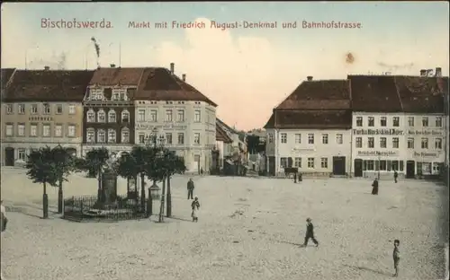 Bischofswerda Markt Driedrich August Denkmal Bahnhofstrasse x