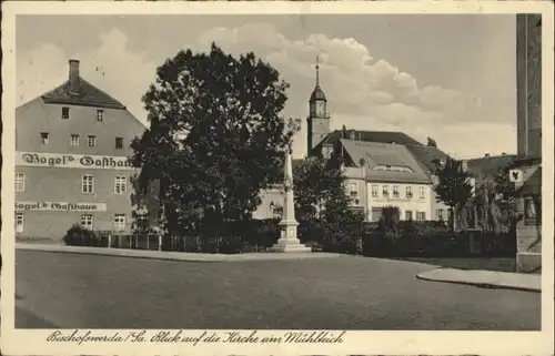 Bischofswerda Kirche Muehlteich Vogel Gasthaus  x