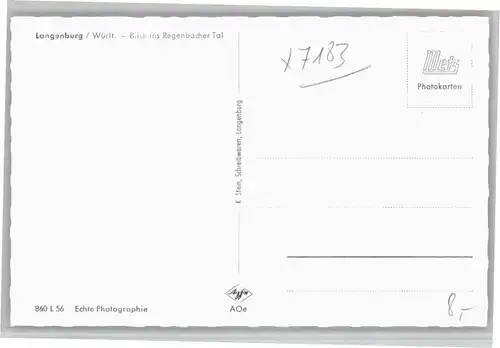 Langenburg Wuerttemberg Langenburg Regenbacher Tal * / Langenburg /Schwaebisch Hall LKR
