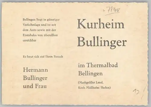 Bad Bellingen Kurheim Bullinger *