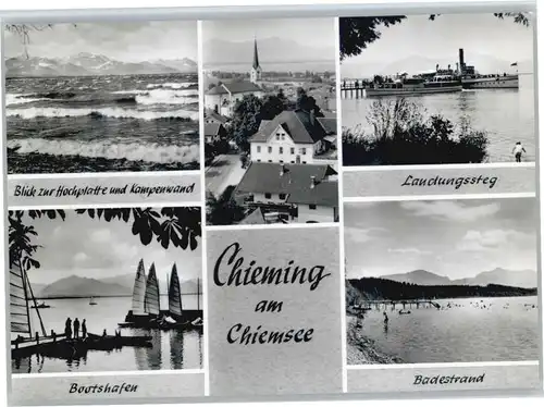 Chieming Chiemsee Chieming Hochplatte Kampenwand Bootshafen * / Chieming /Traunstein LKR