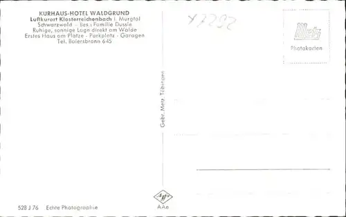 Klosterreichenbach Kurhaus Hotel Waldgrund *