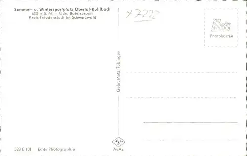 Buhlbach Obertal Buhlbach  * / Baiersbronn /Freudenstadt LKR