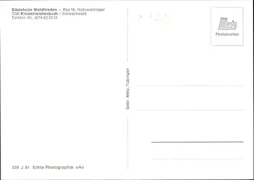 Klosterreichenbach Gaesteheim Waldfrieden *