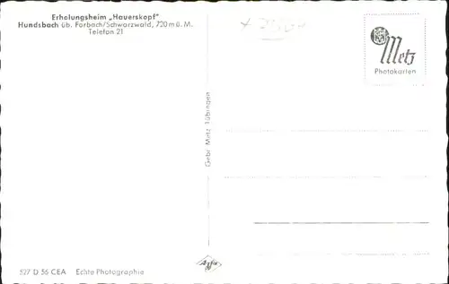 Hundsbach Forbach Erholungsheim Hauerskopf *