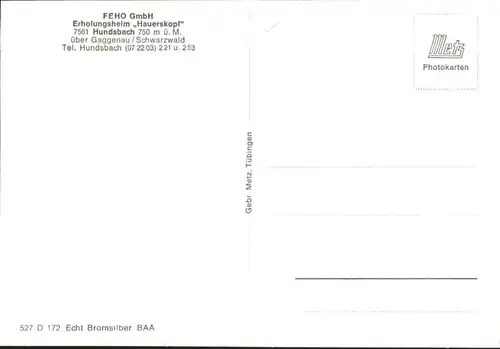 Hundsbach Forbach Erholungsheim Hauerskopf *