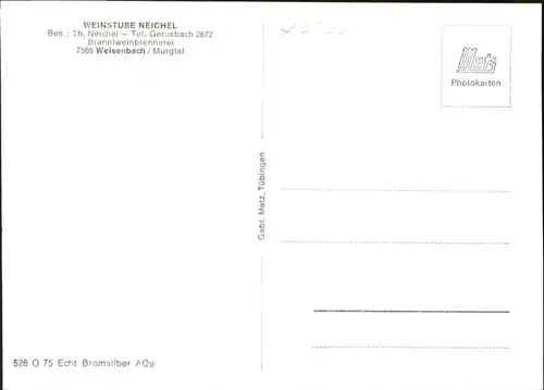 Weisenbach Murgtal Weisenbach Weinstube Neichel * / Weisenbach /Rastatt LKR