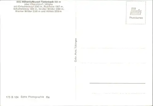 Tiefenbach Passau Tiefenbach Entschenkopf Rubihorn Schattenberg * / Tiefenbach /Passau LKR