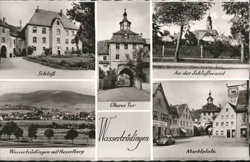 Wassertruedingen Schloss Oberes Tor Schlosswand Marktplatz Hesselberg *