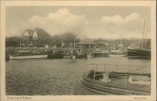 Laboe Hafen Karte von ca. 1930 *
