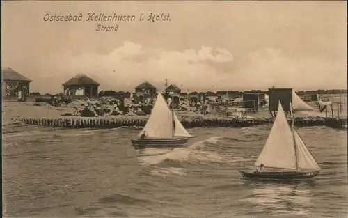 Kellenhusen Ostsee Strand Segelboote *