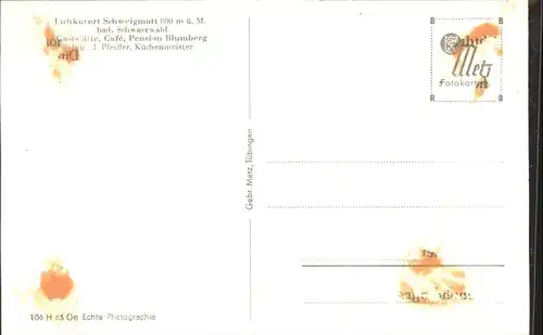 Schweigmatt Schwarzwald Gaststaette Cafe Pension Blumberg *