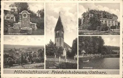 Friedrichsbrunn Waldbad Kirche Kurhaus Friedrichsbrunnen 