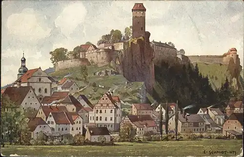 Neuhaus Pegnitz Burg Veldenstein kuenstler C Schmidt