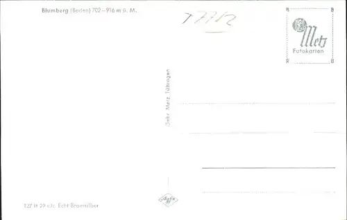 Blumberg Baden Totalansicht / Blumberg /Schwarzwald-Baar-Kreis LKR