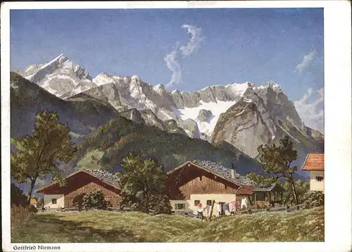 Partenkirchen Gottfried Niemann Kuenstlerkarte Kat. Garmisch-Partenkirchen