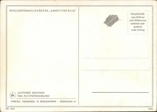 Partenkirchen Gottfried Niemann Kuenstlerkarte Kat. Garmisch-Partenkirchen