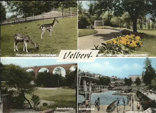 Velbert HErminghauspark Tiergehege Sommerbad Sautalbruecke Kat. Velbert