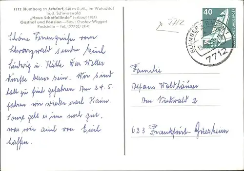 Blumberg Baden Neue Scheffellinde / Blumberg /Schwarzwald-Baar-Kreis LKR