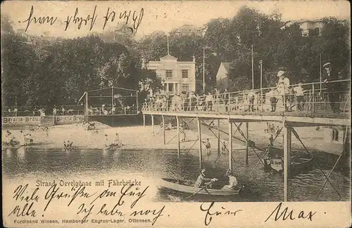 Altona Hamburg Strand Oevelgoenne Faehrbruecke Kat. Hamburg