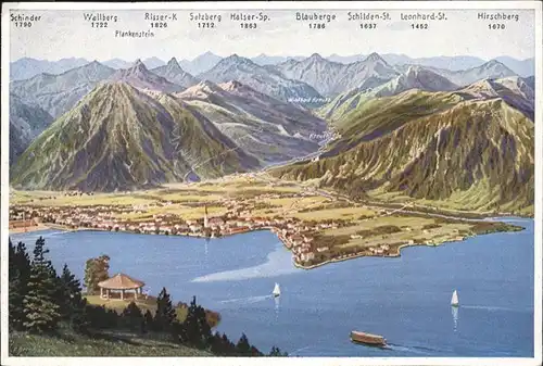 Kreuth Tegernsee Gebirgspanorama Kat. Kreuth