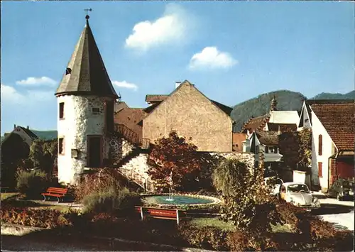 Zell Harmersbach Hirschtuermle Springbrunnen Kat. Zell am Harmersbach