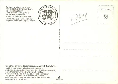 Gutach Schwarzwald Vogtsbauernstube Kat. Gutach