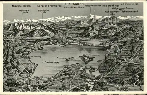 Chiemsee Fliegeraufnahme  Kat. Chiemsee