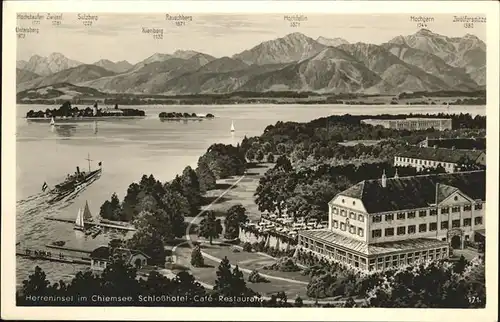 Chiemsee Herreninsel Schloss Hotel Cafe Restaurant Schiff Kat. Chiemsee