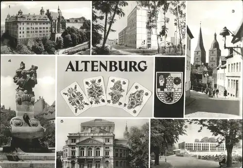 Altenburg Thueringen Stadtwappen, Schloss, Rotet Spitzen, Skatbrunnen, Theater / Altenburg /Altenburger Land LKR
