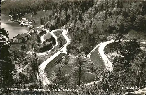 Walchensee Kesselbergpassstrasse Urfeld Kat. Kochel a.See