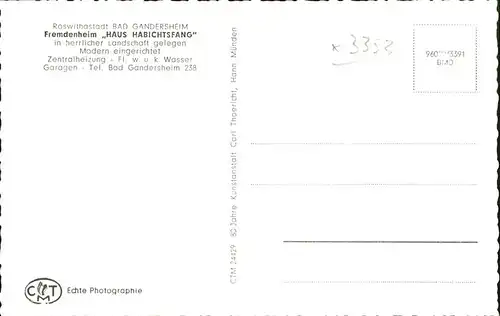 Bad Gandersheim Fremdenheim Haus Habichtsfang Kat. Bad Gandersheim