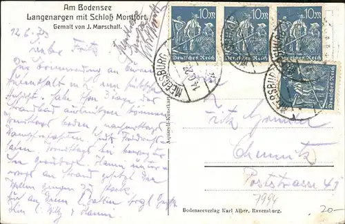 wz26856 Marschall Vinzenz Kuenstler Marschall Schloss Montfort Kategorie. Kuenstlerkarte Alte Ansichtskarten