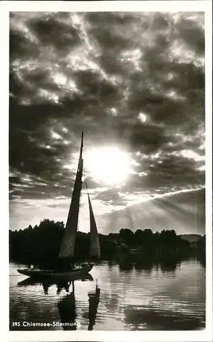 Chiemsee Stimmung Segelboot Kat. Chiemsee