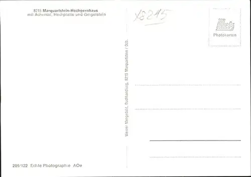 Marquartstein Hochgernhaus Achental Hochplatte Geigelstein Kat. Marquartstein