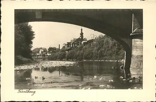 Trostberg Fluss Bruecke Kat. Trostberg