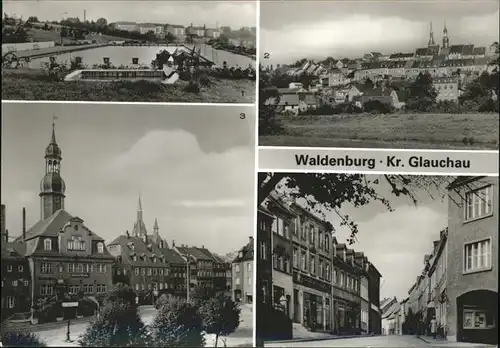 Waldenburg Sachsen Freibad Altenburger Strasse Rathaus Kat. Waldenburg Sachsen