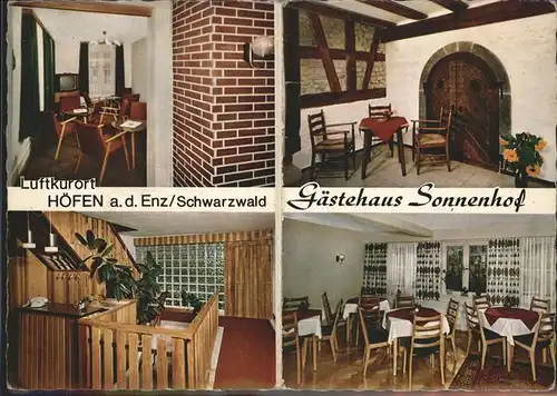 Hoefen Enz Gaestehaus Sonnenhof Klappkarte Kat. Hoefen an der Enz