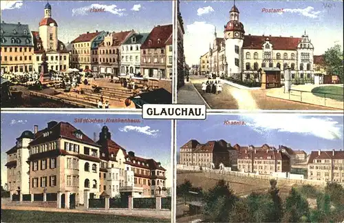 Glauchau Post Kaserne Markt Kat. Glauchau