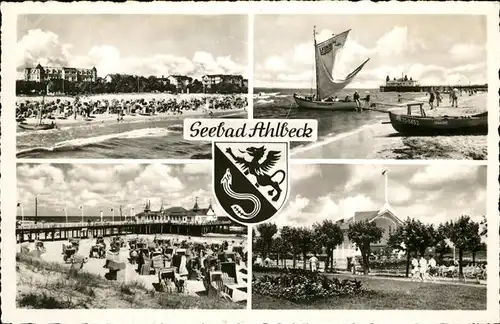 Ahlbeck Seebad Wappen Strand Musikpavillon Kat. Heringsdorf