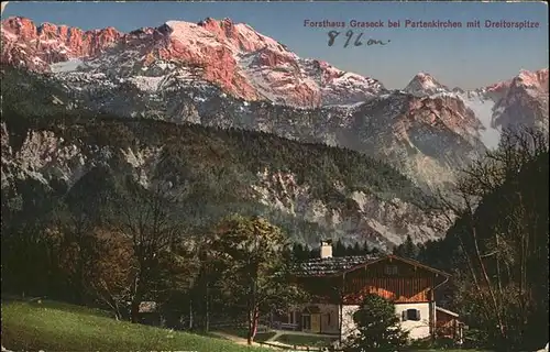 Partenkirchen Forsthaus Grasseck Dreitorspitze Kat. Garmisch-Partenkirchen