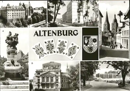 Altenburg Thueringen Stadtwappen, Rote Spitzen, Landestheater, Schloss / Altenburg /Altenburger Land LKR